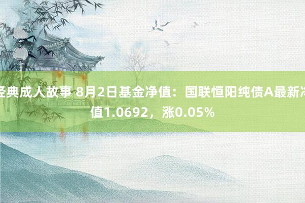 经典成人故事 8月2日基金净值：国联恒阳纯债A最新净值1.0692，涨0.05%