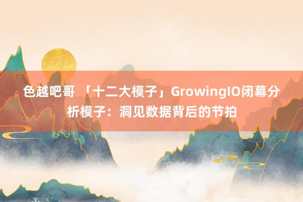 色越吧哥 「十二大模子」GrowingIO闭幕分析模子：洞见数据背后的节拍