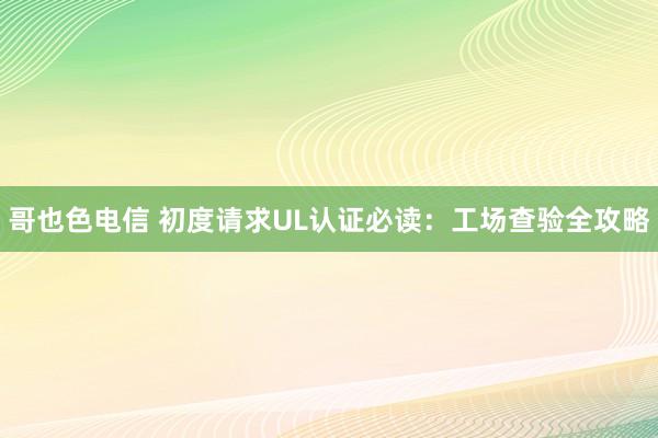 哥也色电信 初度请求UL认证必读：工场查验全攻略