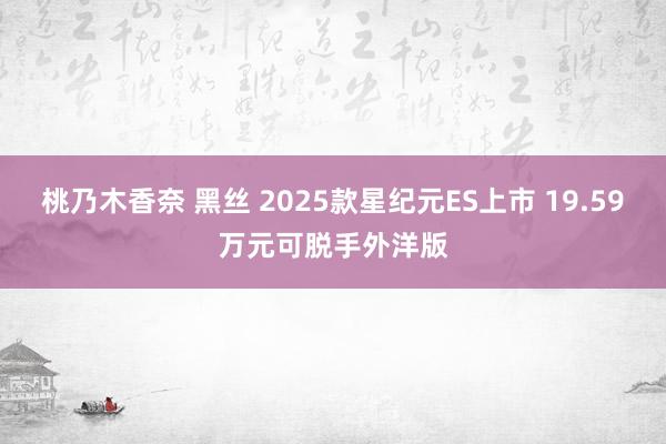 桃乃木香奈 黑丝 2025款星纪元ES上市 19.59万元可脱手外洋版