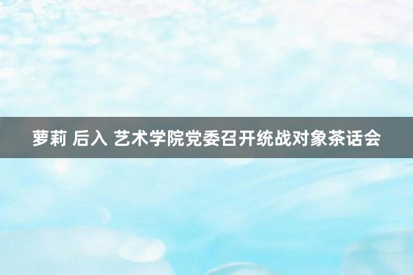 萝莉 后入 艺术学院党委召开统战对象茶话会