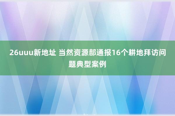 26uuu新地址 当然资源部通报16个耕地拜访问题典型案例